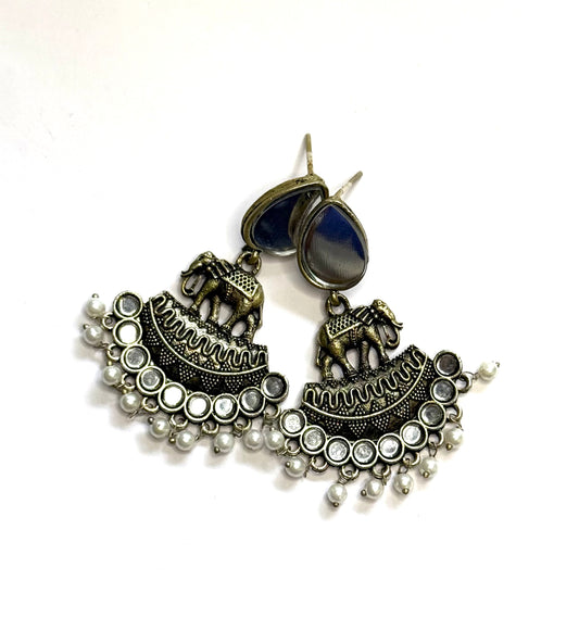 Elephant Motif Tribal Earrings