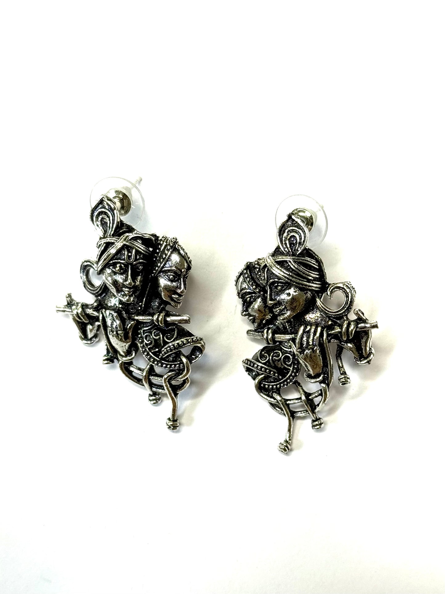 Radha Krishna Inspired oxidised studs