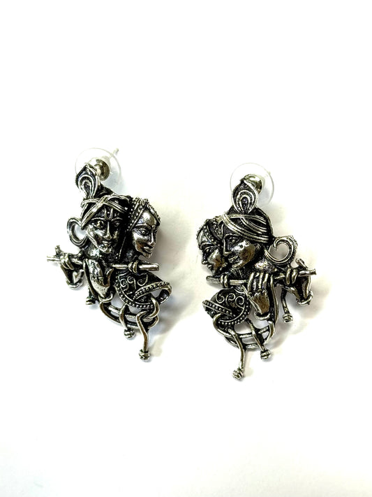 Radha Krishna Inspired oxidised studs