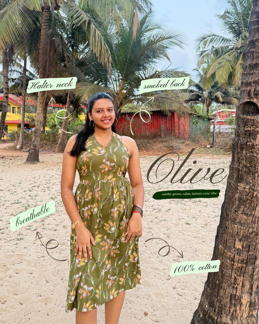 Olive Halter neck Dress